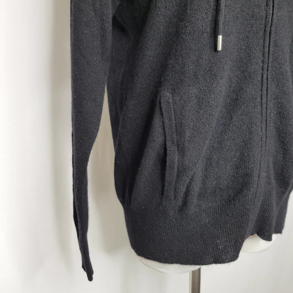 SOLD //Charter Club Women's 100% Cashmere Zip Hoodie Black NWT $189 Size X-Small - Picture 7 of 11
